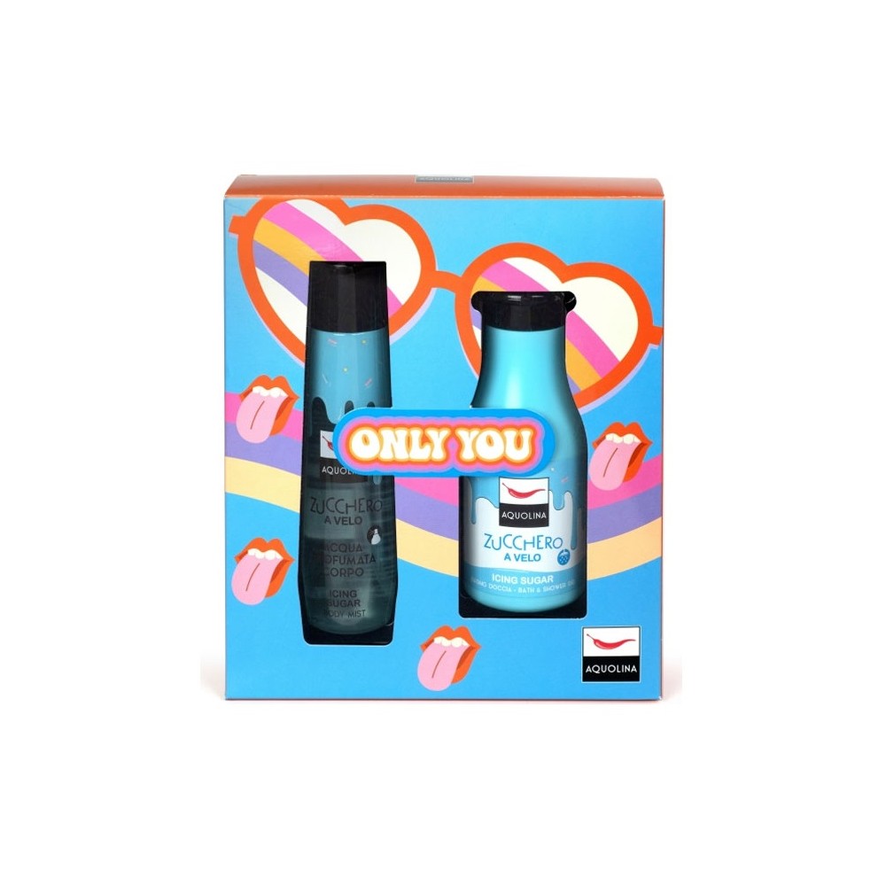 Aquolina Only You Zucchero A Velo Acqua Profumata Corpo 150 ml + Bagno Doccia 250 ml Cofanetto 