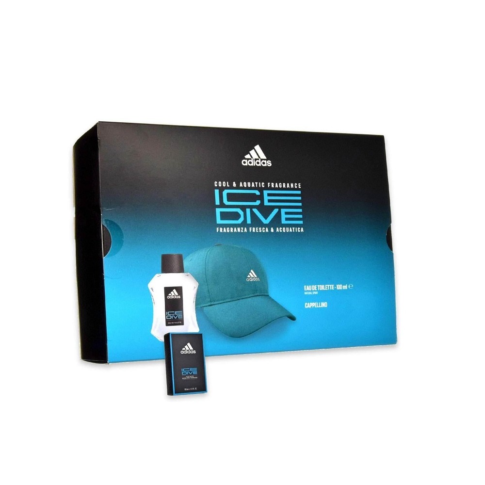 Adidas Ice Dive Eau De Toilette 100 ml + Cappellino Da Baseball Cofanetto 