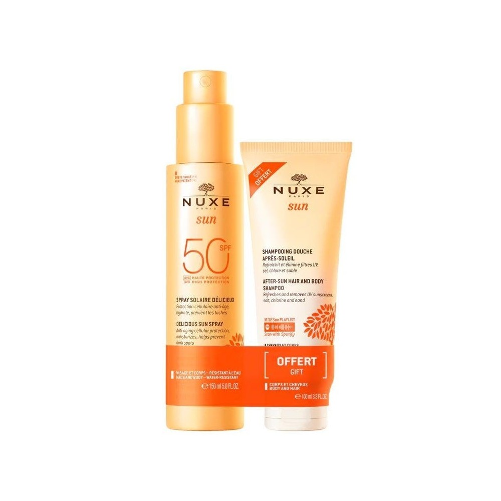 Nuxe Sun Duo Spray Solare SPF50 150 ml + Shampoo Doccia Doposole 100 ml 