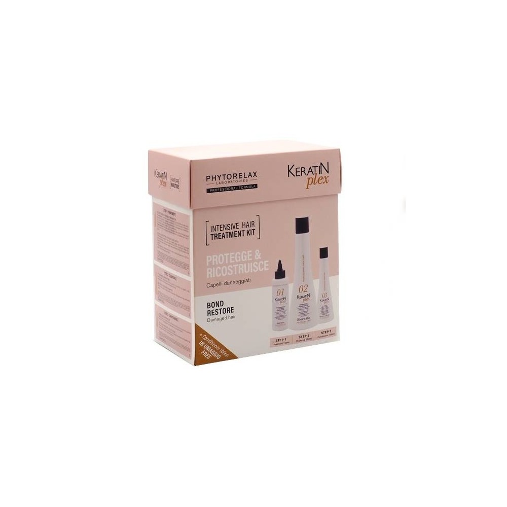 Phytorelax KeratinPlex Protegge E Ricostruisce Kit Capelli Danneggiati 