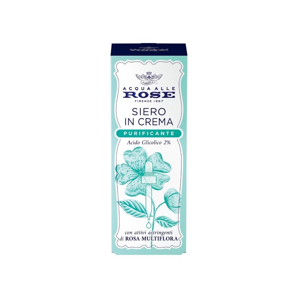 Acqua alle Rose Siero In Crema Purificante Acido Glicolico E Rosa Multiflora 30 ml 