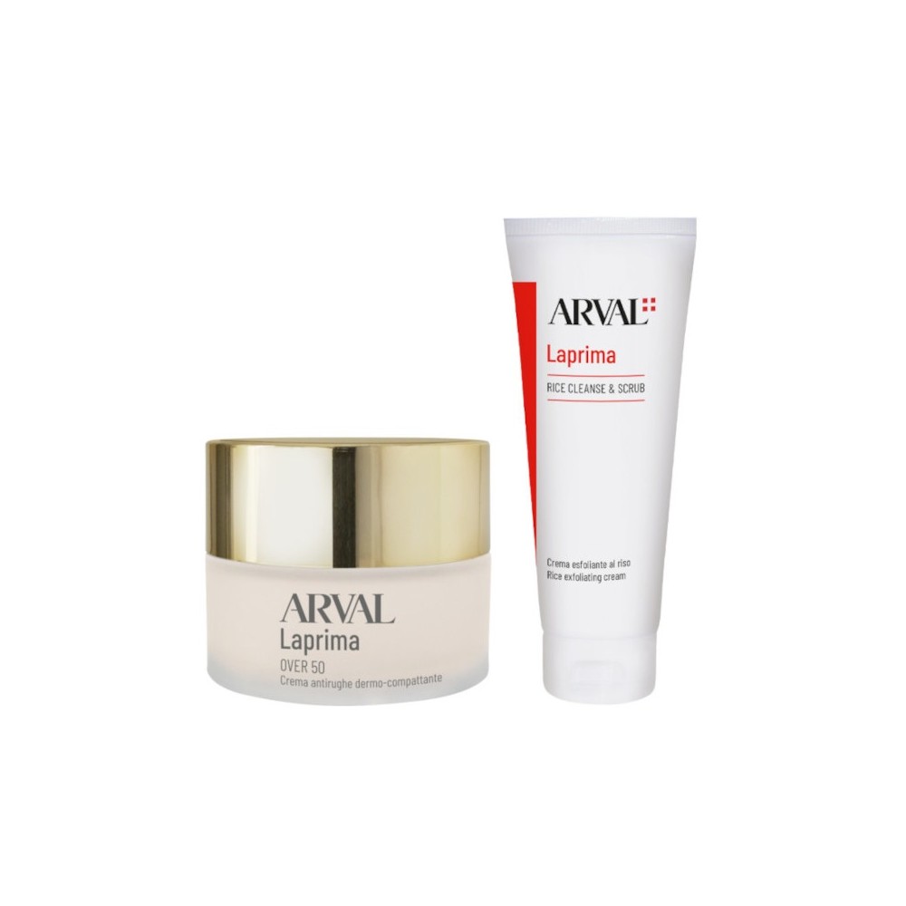 Arval Laprima Over 50 Crema Antirughe Dermo-Compattante 50 ml + Rice Cleanse & Scrub 30 ml Cofanetto 