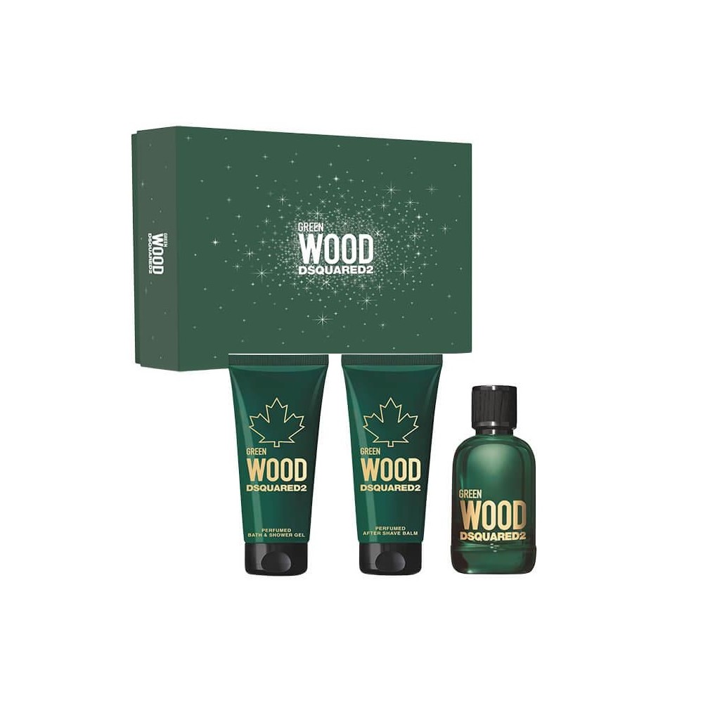 Dsquared2 Green Wood Eau De Toilette 100 ml + Shower Gel + After Shave Balm Cofanetto 