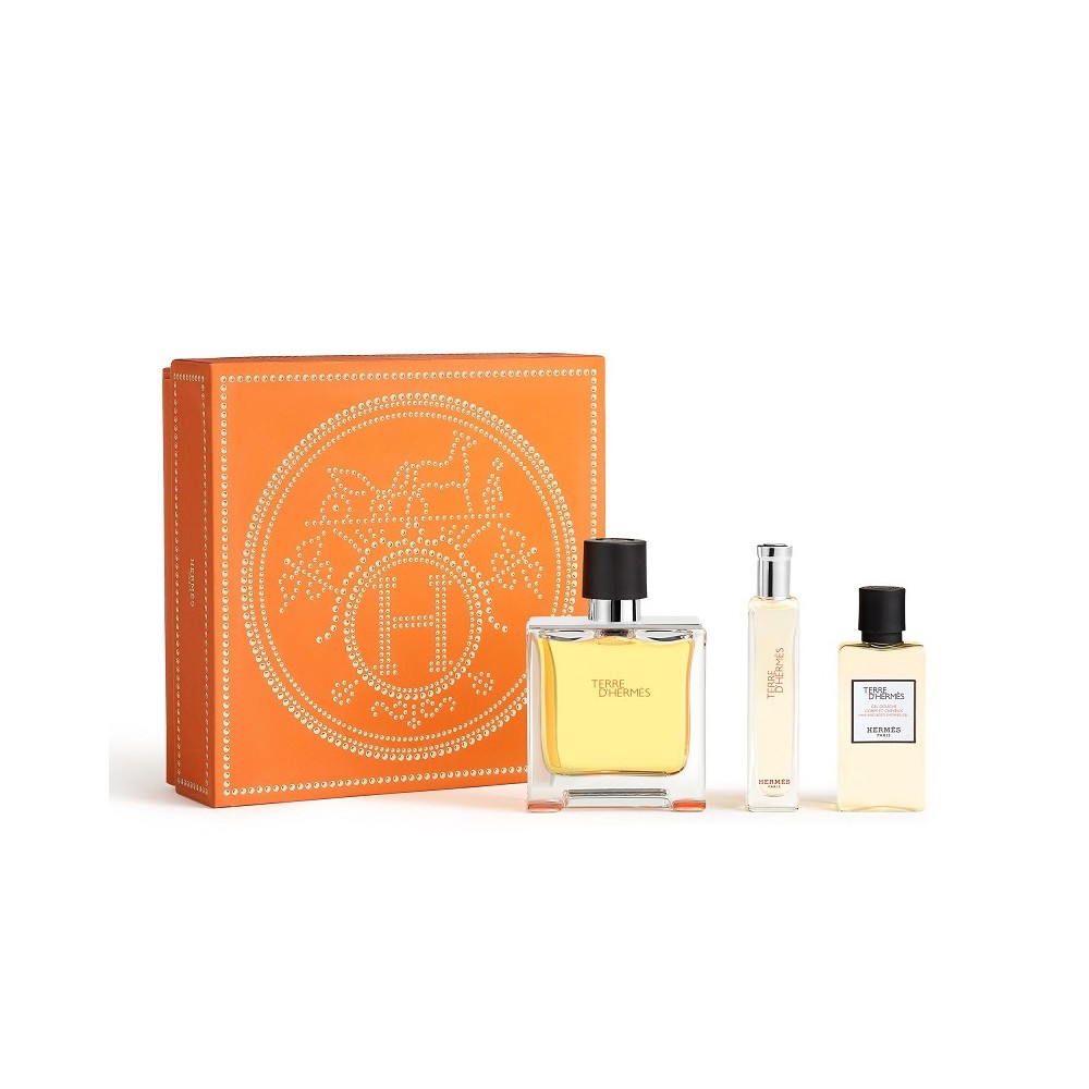 Hermès Terre D'Hermès Parfum 75 ml + 15 ml + Shower Gel Cofanetto 