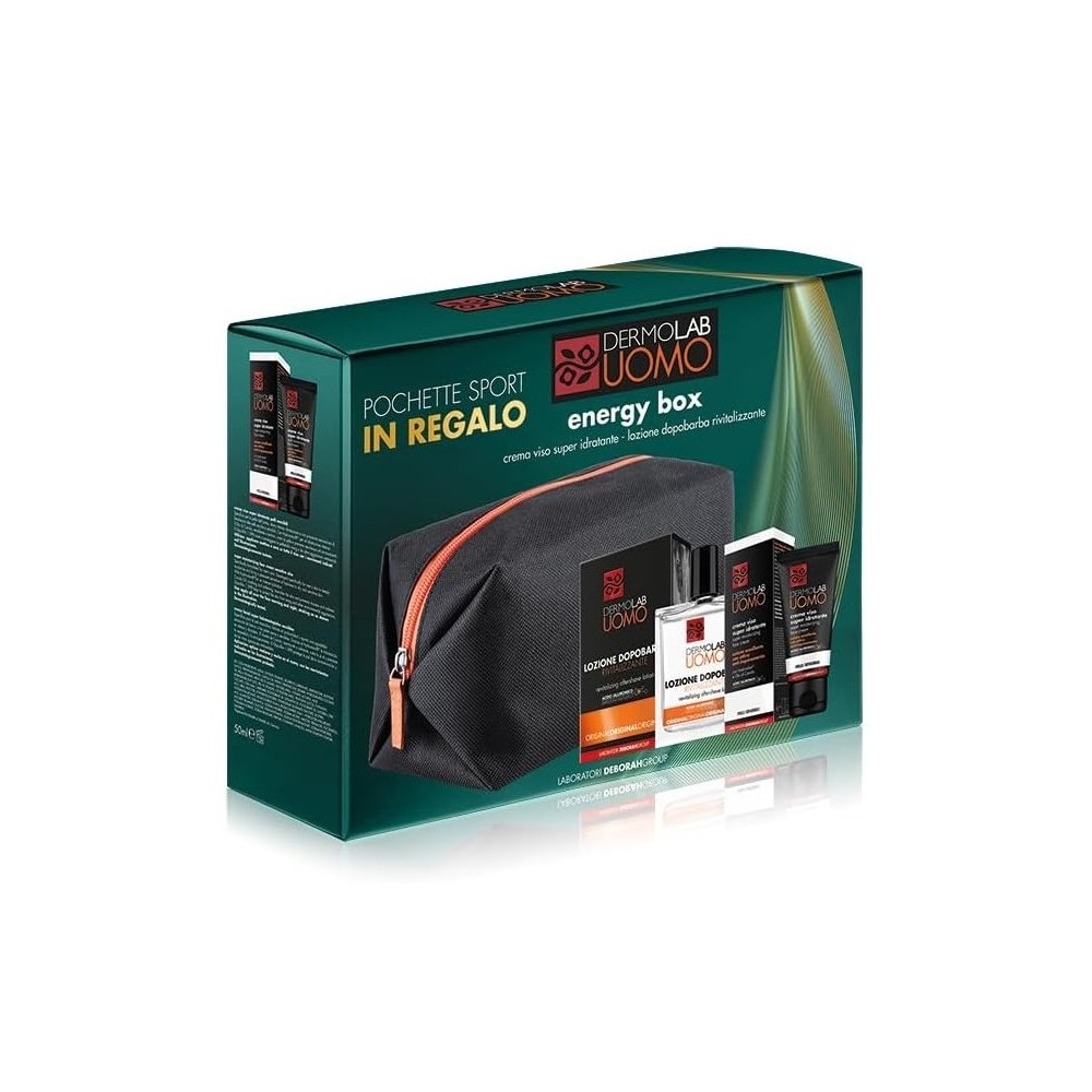 Dermolab Uomo Energy Box Crema Viso Super Idratante 50 ml + Lozione Dopobarba Rivitalizzante 100 ml 
