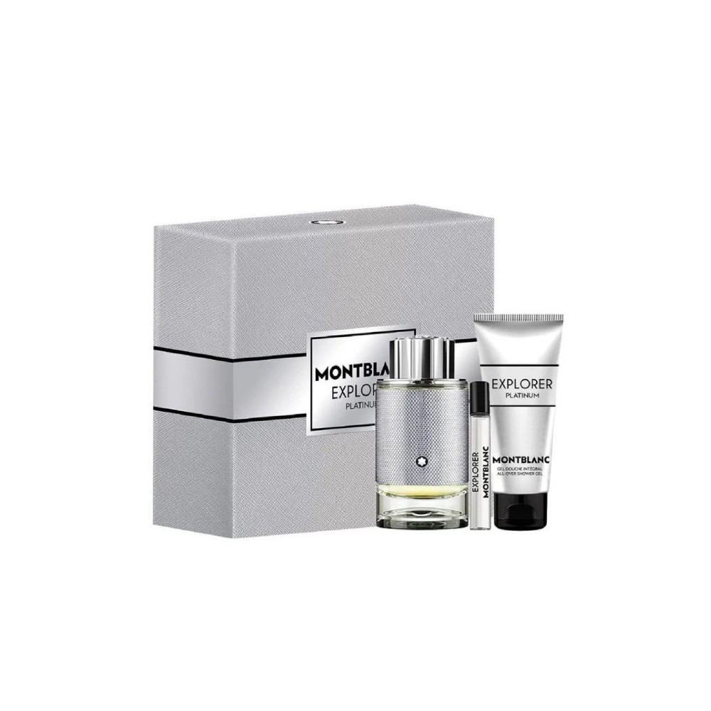 Montblanc Explorer Platinum Eau De Parfum 100 ml + 7,5 ml + Shower Gel 100 ml Cofanetto 
