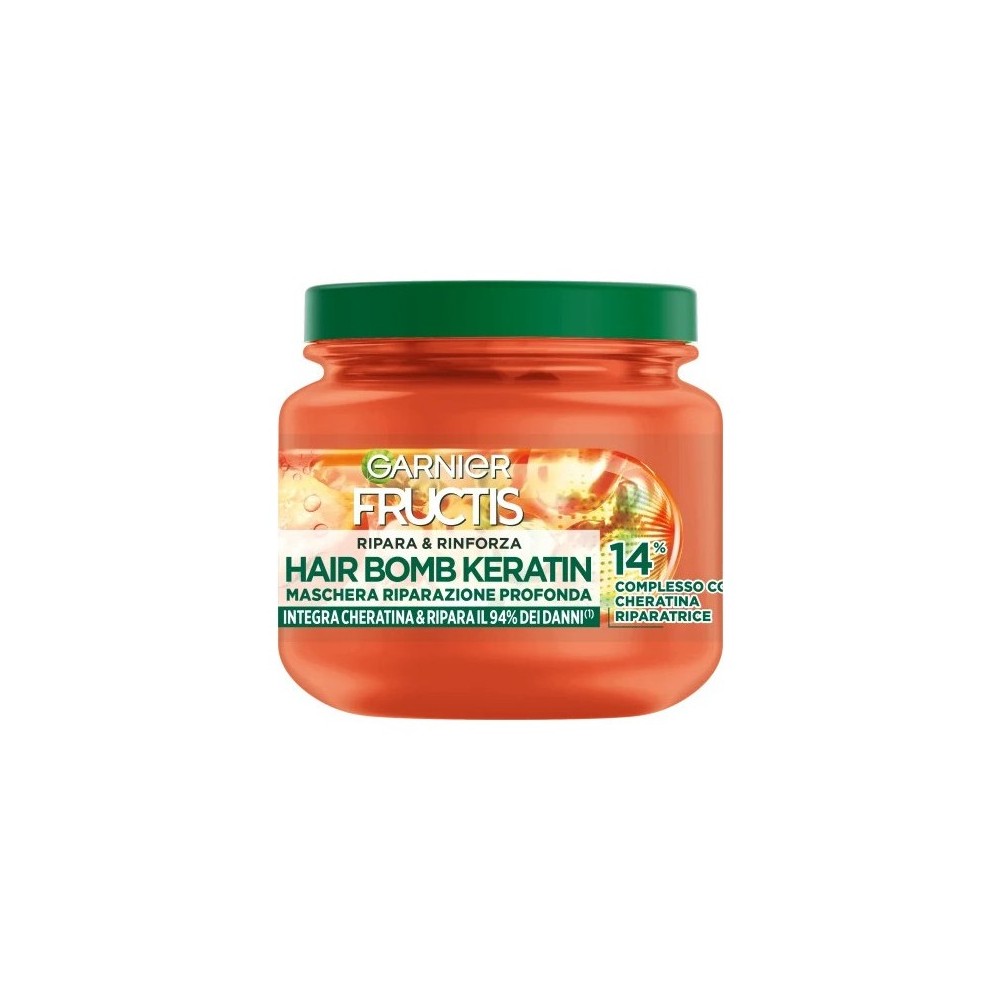 Garnier Fructis Ripara & Rinforza Hair Bomb Keratin Maschera Riparazione Profonda 320 ml 