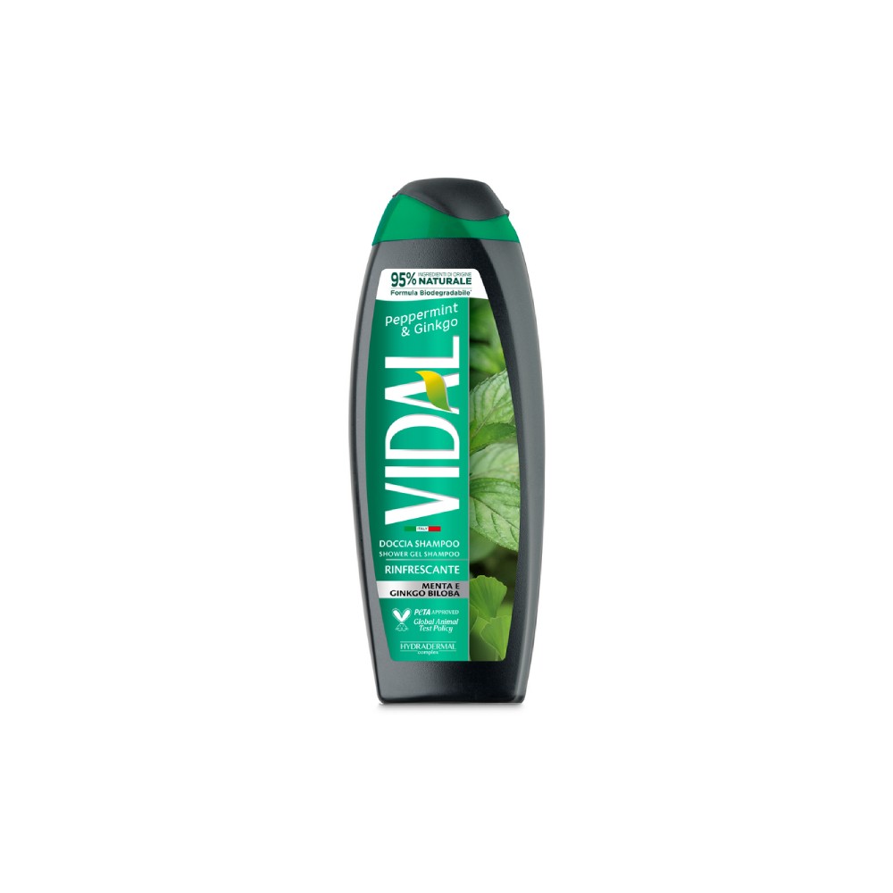 Vidal Peppermint & Ginkgo Docciaschiuma Rinfrescante Menta E Gingko Biloba 250 Ml 