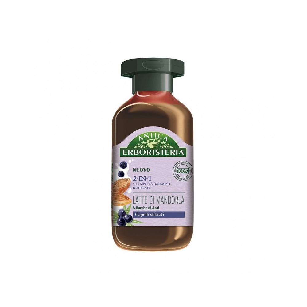 Antica Erboristeria 2in1 Shampoo E Balsamo Nutriente Latte Di Mandorla E Bacche Di Acai 225 ml 