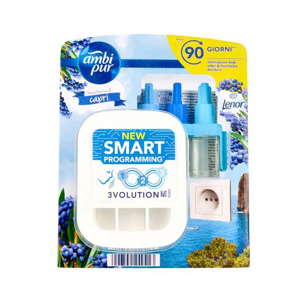 Ambi Pur Starter Kit 3Volution Diffusore Elettrico Con Ricarica - Fresca Brezza Di Capri 