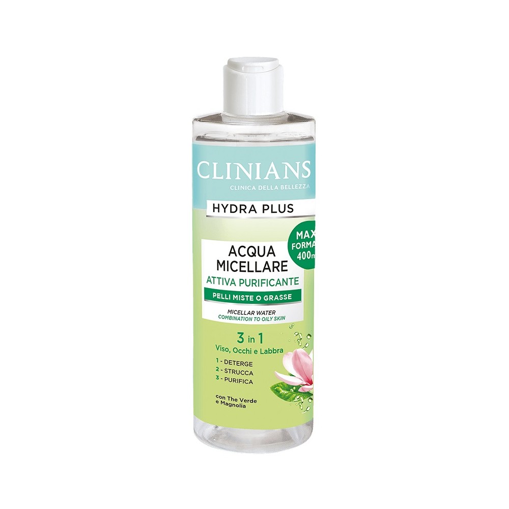 Clinians Hydra Plus Attiva Purificante Acqua Micellare Pelli Miste O Grasse 400 ml 