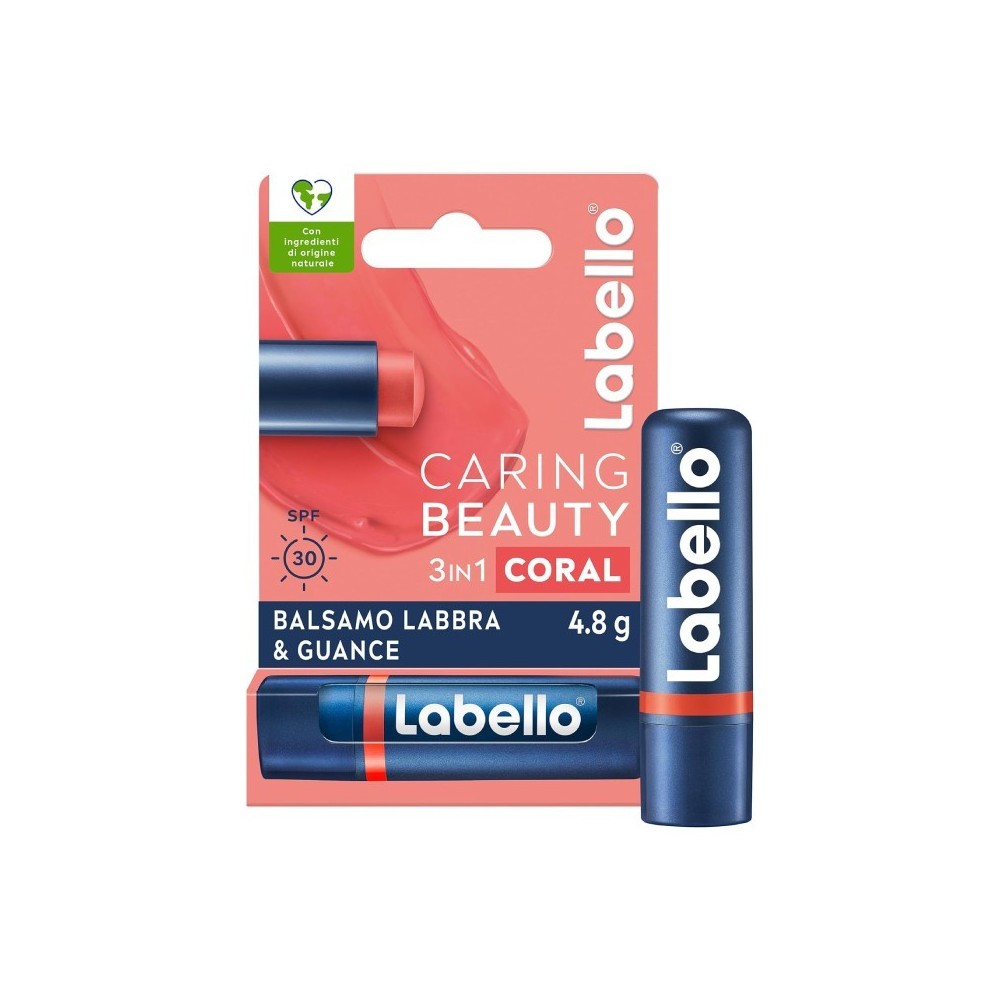Labello Caring Beauty Balsamo Labbra & Guance SPF30 - Coral 