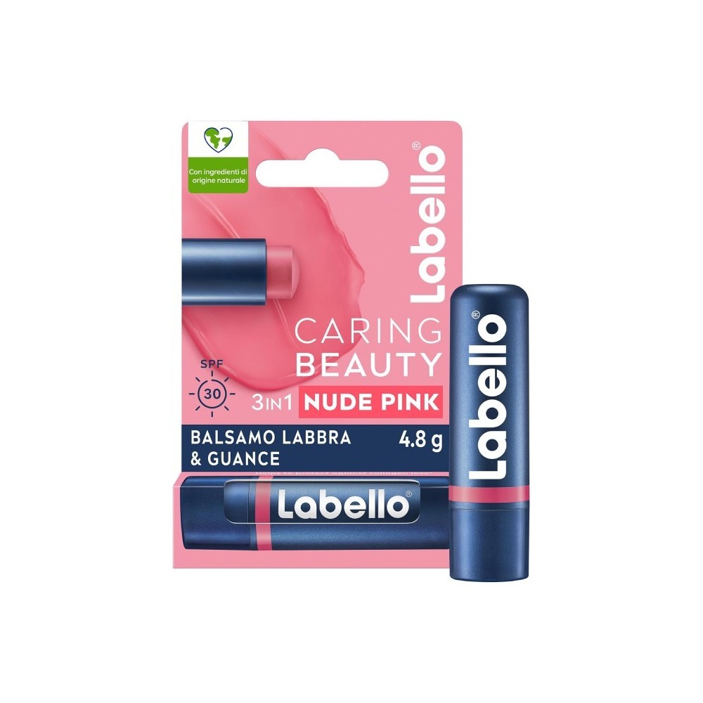 Labello Caring Beauty Balsamo Labbra & Guance SPF30 - Nude Pink 