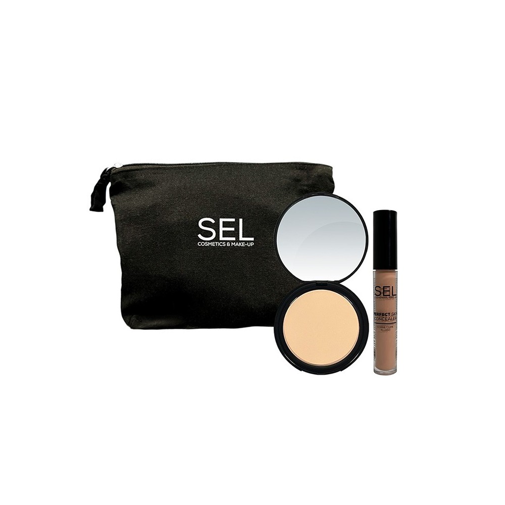 SEL Set Make-Up Viso 02 - Cipria Compatta + Correttore Fluido + Pochette 