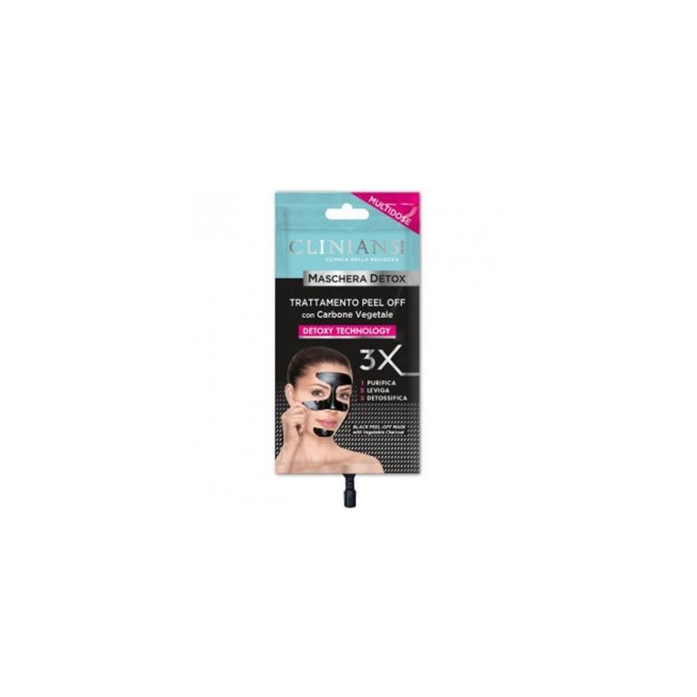 Clinians Maschera Detox Trattamento Peel Off Con Carbone Vegetale 20 ml 