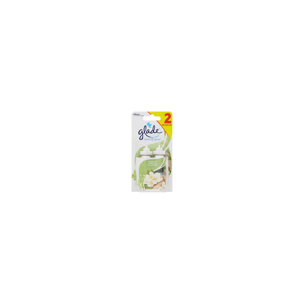 Glade Sense & Spray Profumo Per Ambienti Sandalo Di Bali E Gelsomino 2 Ricariche Da 18 Ml 