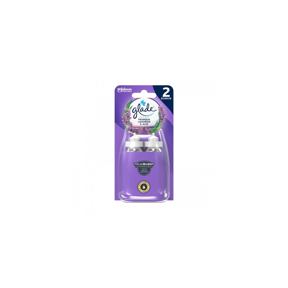 Glade Tranquil Lavender & Aloe 2 Ricariche Per Profumatore D'Ambiente 