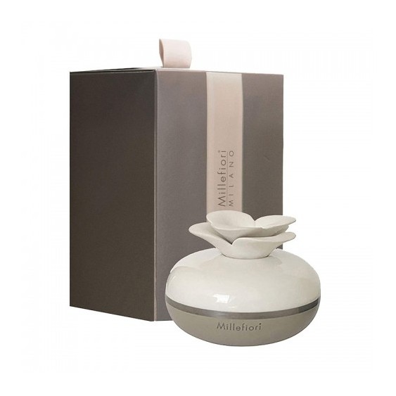 Millefiori Milano Air Design Fiore Diffusore In Ceramica Colore Tortora Da 130 Ml