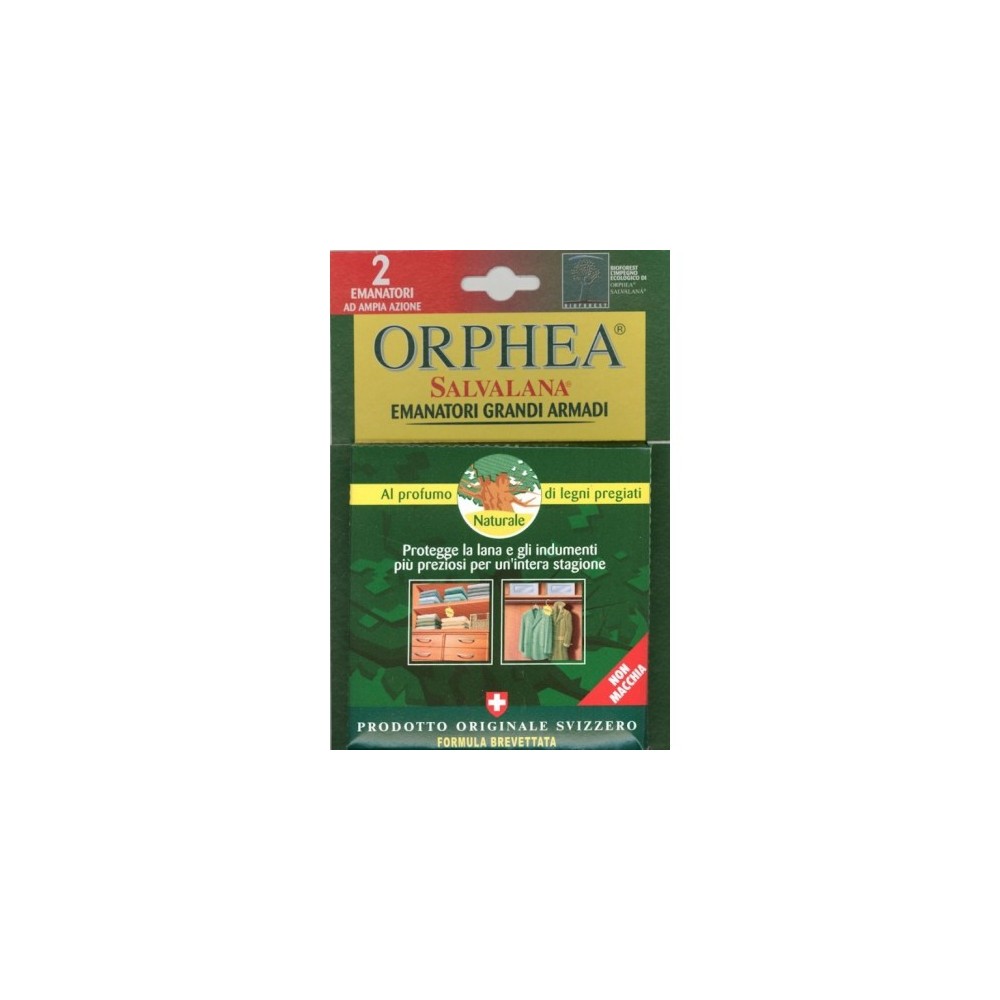 Orphea Salvalana Emanatore Per Grandi Armadi 2 Pezzi Al Profumo Di Legni Pregiati 