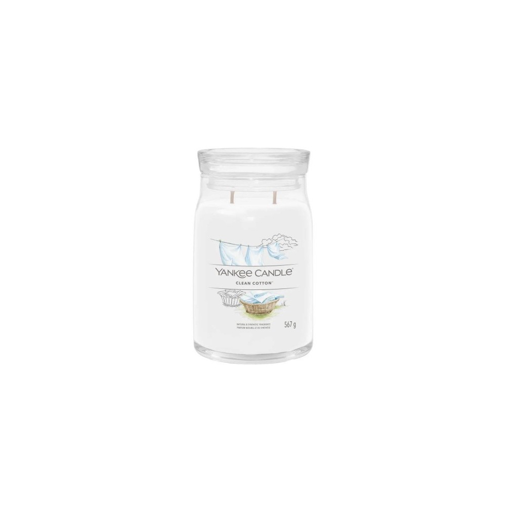 Yankee Candle Clean Cotton Candela Signature Jar Profumata Grande 