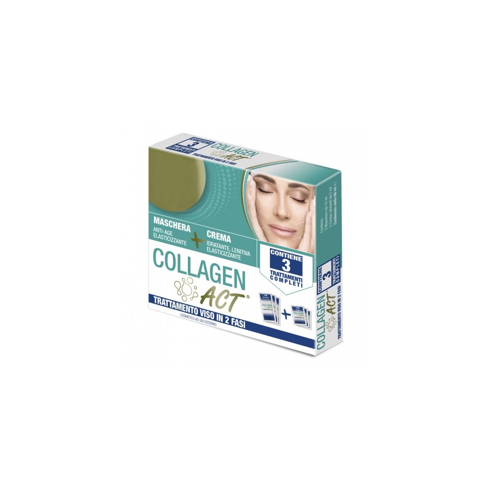 F & F Collagen Act 3 Trattamenti Viso In 2 Fasi, Maschera + Crema 