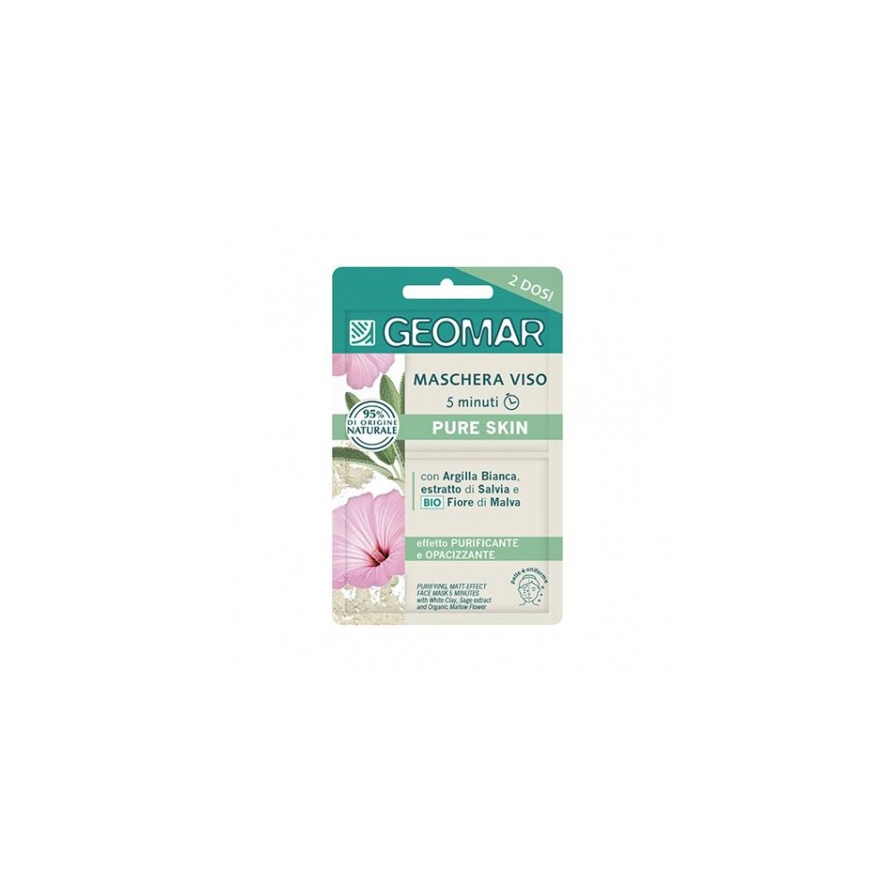 Geomar Maschera Viso 5 Minuti Trattamento Purificante Effetto Mat 2 Dosi 