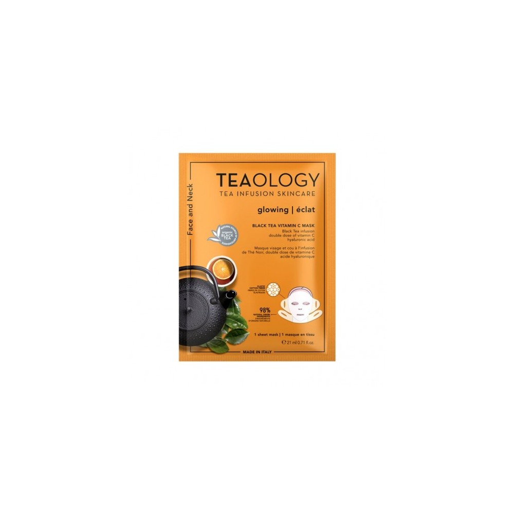 Teaology Black Tea Vitamin C Mask Maschera Viso Illuminante 21 Ml 