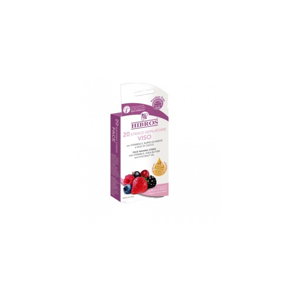 Hibros Viso 20 Strisce Depilatorie Ai Frutti Di Bosco 