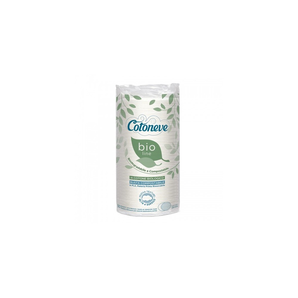 Cotoneve Bio Line 50 Dischetti Struccanti Maxi Ovali In Cotone Biologico 