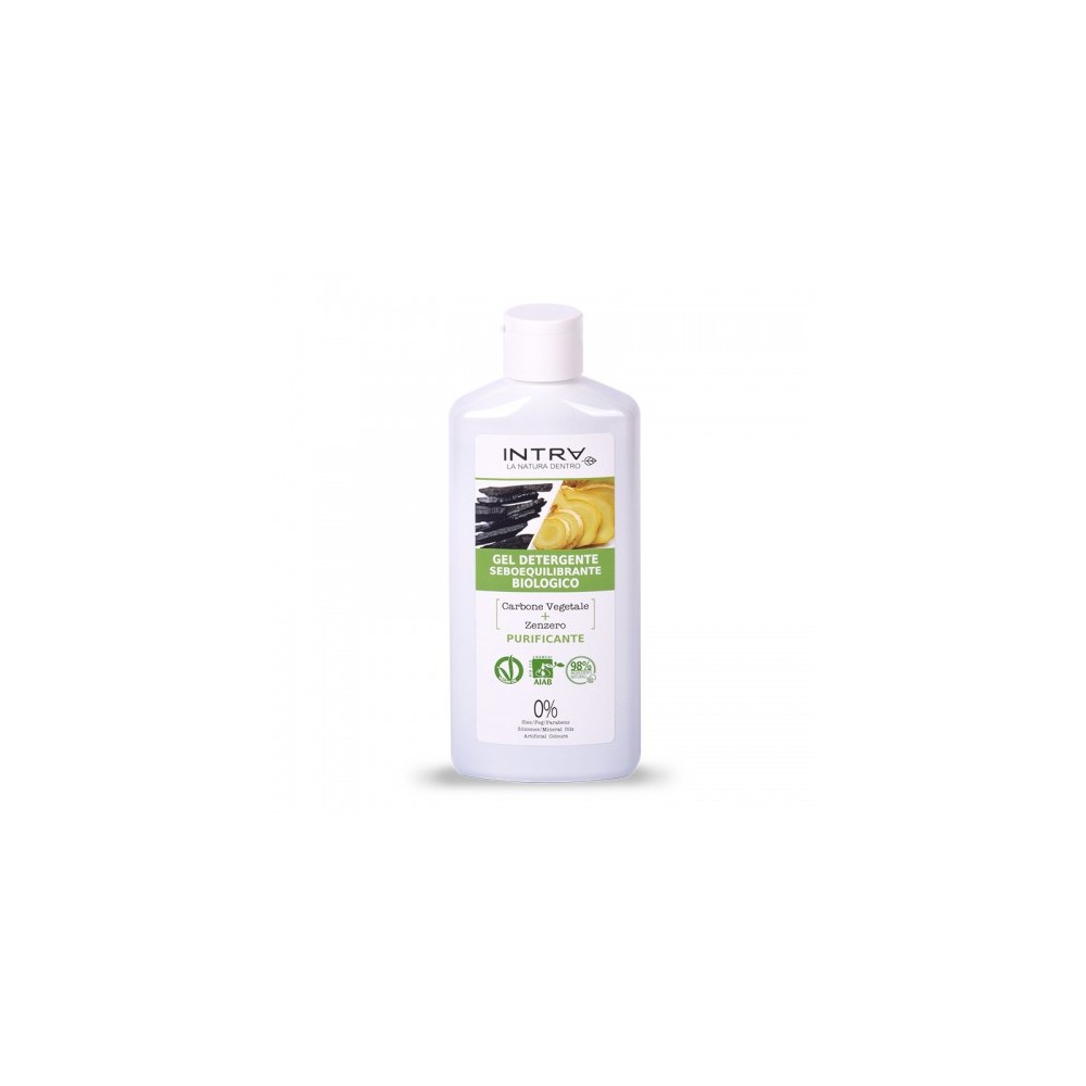 Intra Carbone Vegetale & Zenzero Gel Detergente Seboquilibrante 200 Ml 