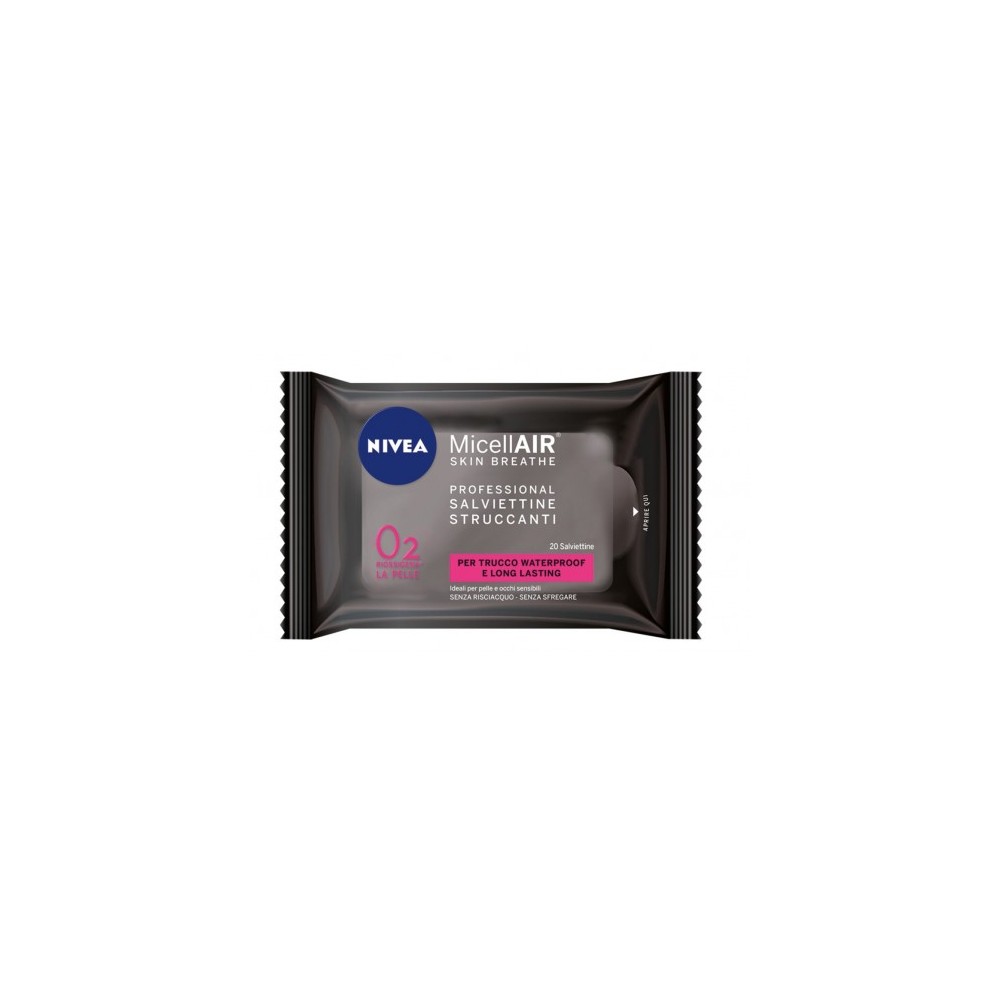 Nivea Micellair Skin Breathe Professional 20 Salviette Struccanti 