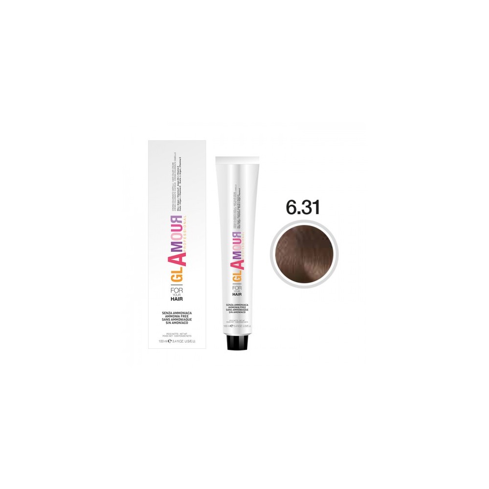 Glamour Ammonia Free Hair Color Cream Crema Colorante Per Capelli N. 6.31 Nocciola 