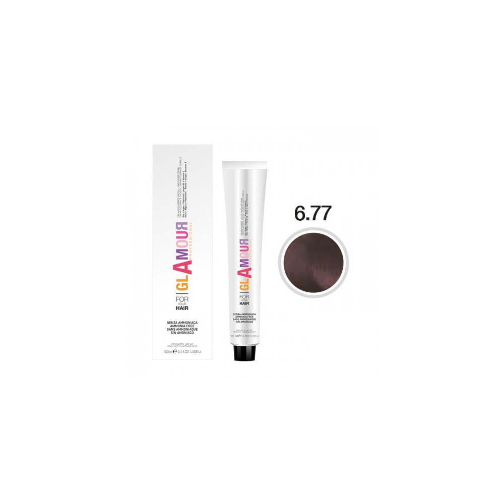 Glamour Ammonia Free Hair Color Cream Crema Colorante Per Capelli N. 6.77 Cappuccino 