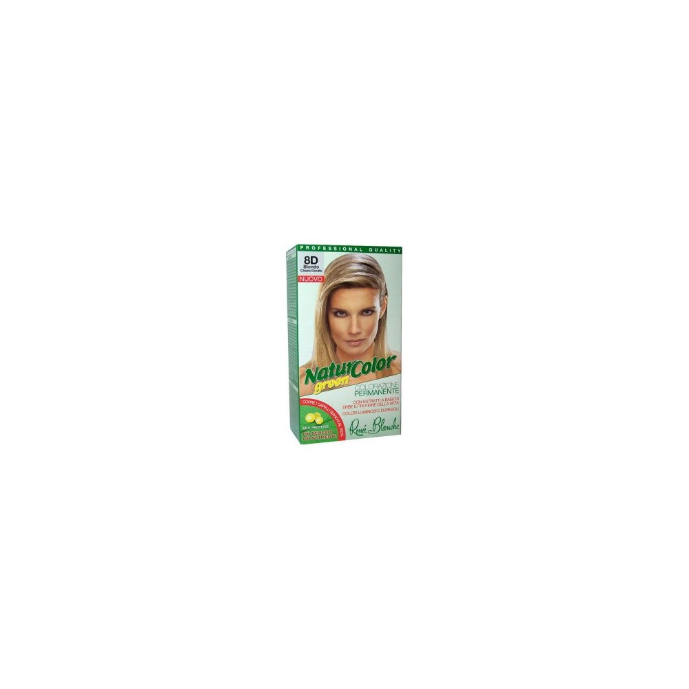 Renee Blanche Tinta Per Capelli Colorazione Permanente Naturale Natur Color Green8 D Biondo Chiaro Dorato 