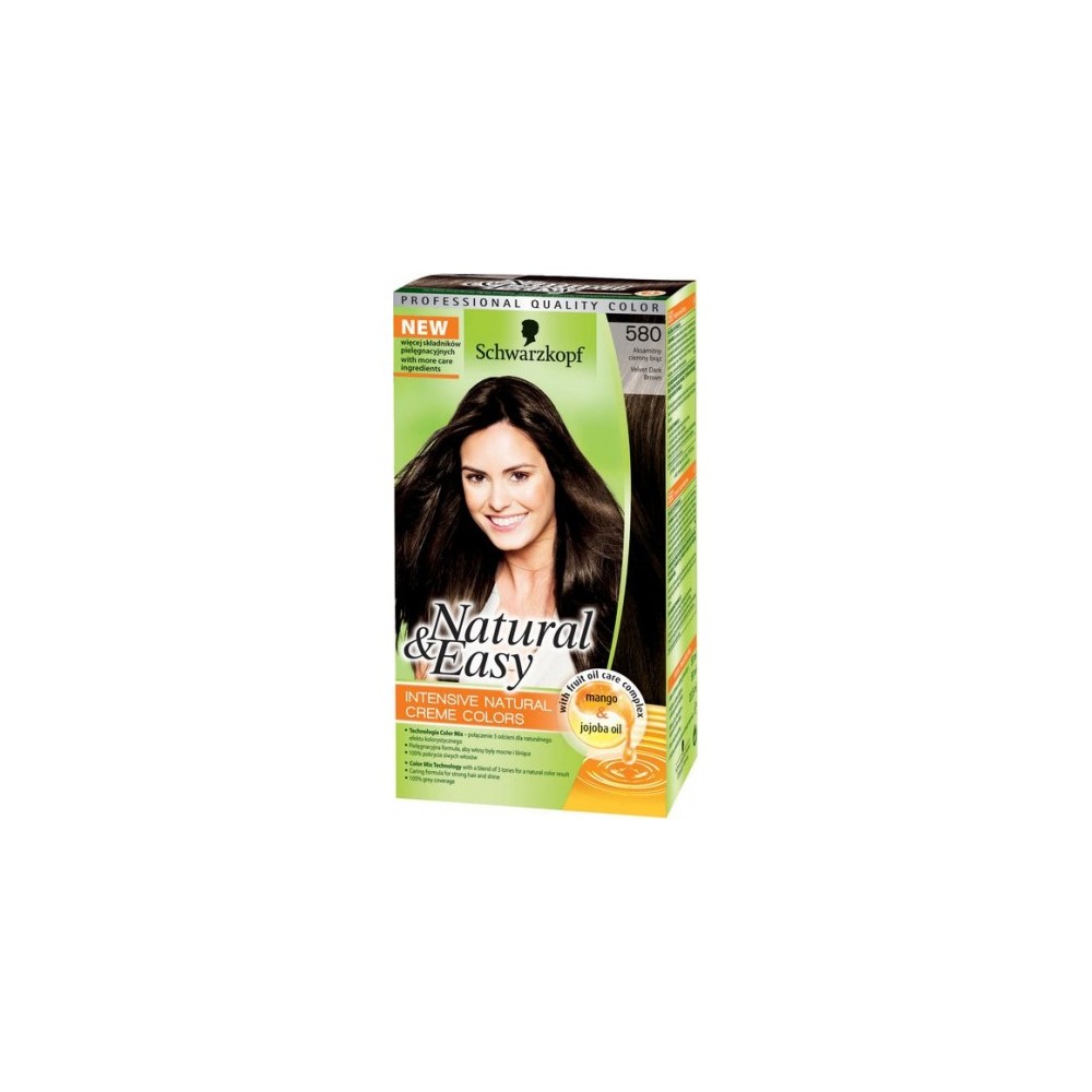 Schwarzkopf Tinta Per Capelli Colorazione Permanente Natural & Easy N 580 Castano Scuro Naturale 