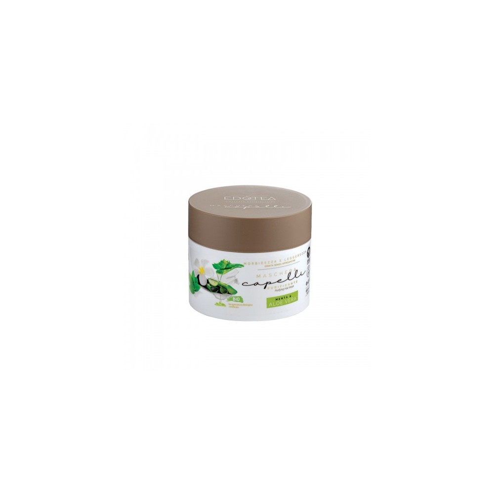 Edotea Maschera Capelli Purificante Bio Con Menta & Aloe Vera 250 Ml 