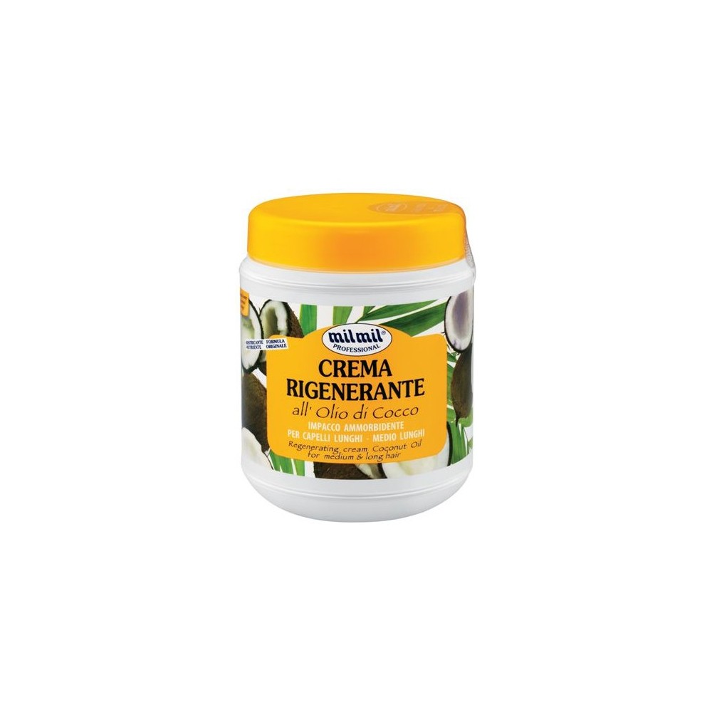 Mil Mil Professional Crema Rigenerante All'Olio Di Cocco Impacco Ammorbidente 1L 