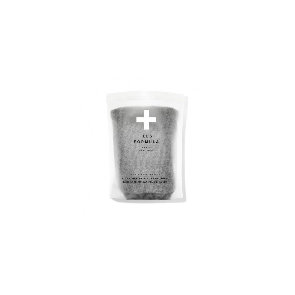 Iles Formula Signature Hair Turban Towel Asciugamano Per Capelli Grigio 