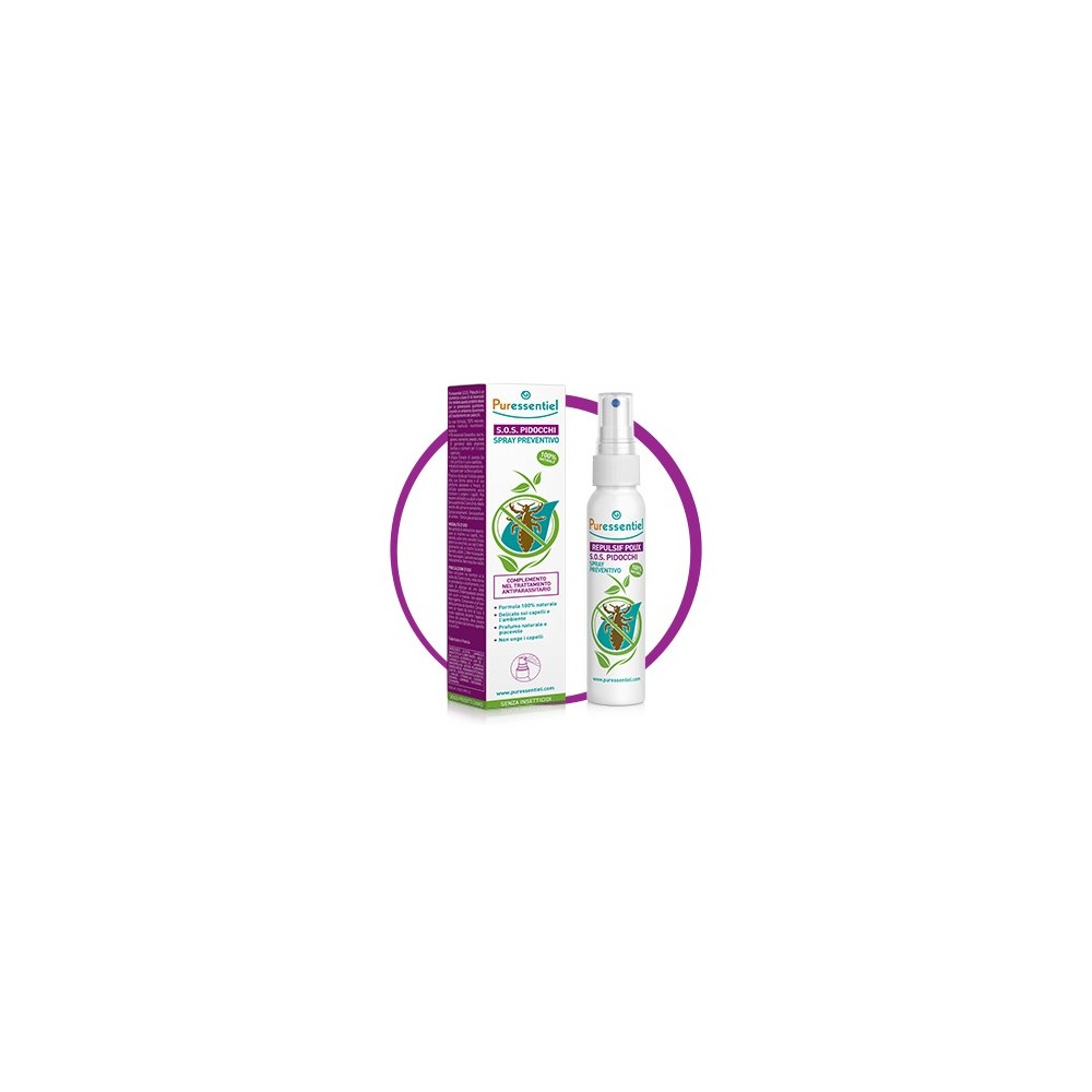 Puressentiel S.O.S. Pidocchi Spray Preventivo Con Attivo 100% Di Origine Vegetale 75 Ml 