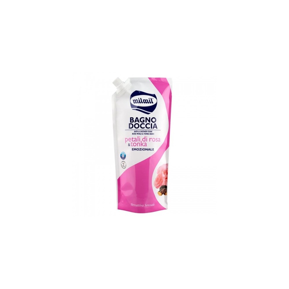 Mil Mil Petali Di Rosa & Tonka Bagno Doccia 750 Ml Ricarica 