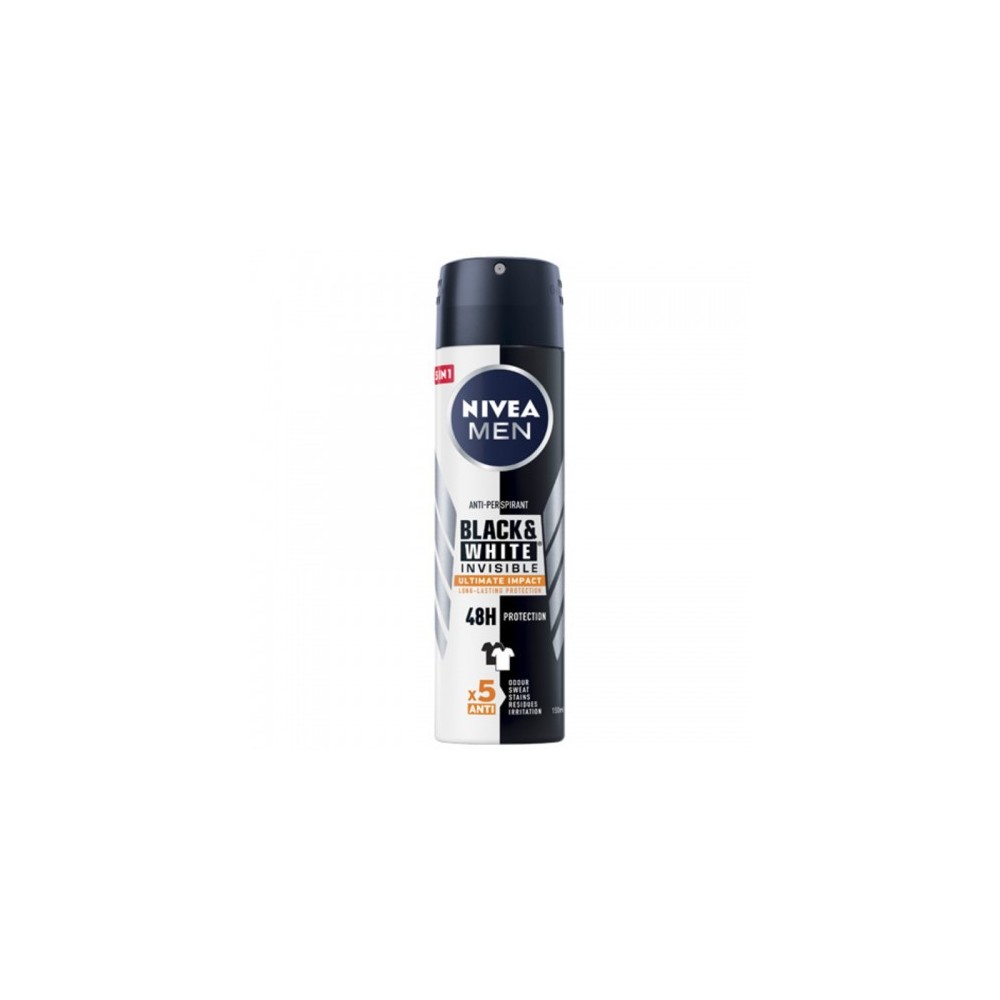 Nivea Men Black & White Invisible Deodorante Anti-Traspirante Spray 150 Ml 