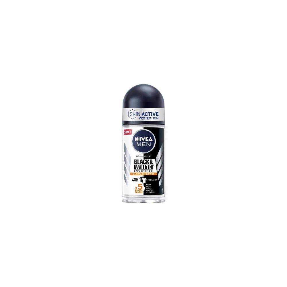 Nivea Men Black & White Invisible Ultimate Impact Deodorante Roll On 50 Ml 
