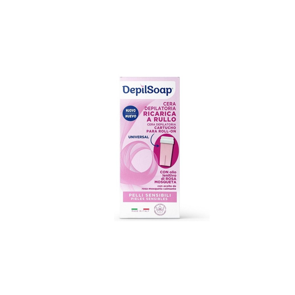 Depilsoap Ricarica Cera Depilatoria Per Rullo Elettrico Con Rosa Mosqueta E Burro Di Karitè 