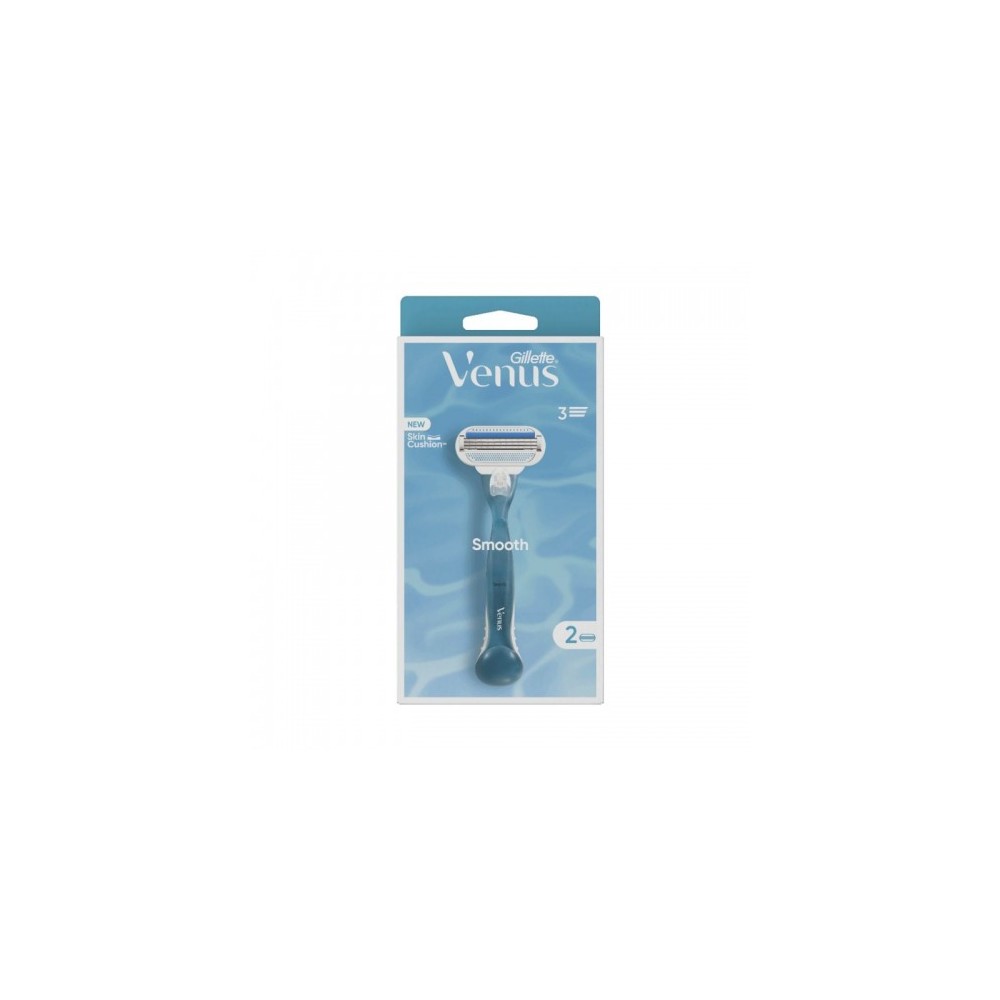 Gillette Venus Smooth 1 Rasoio Manuale + 2 Ricariche 