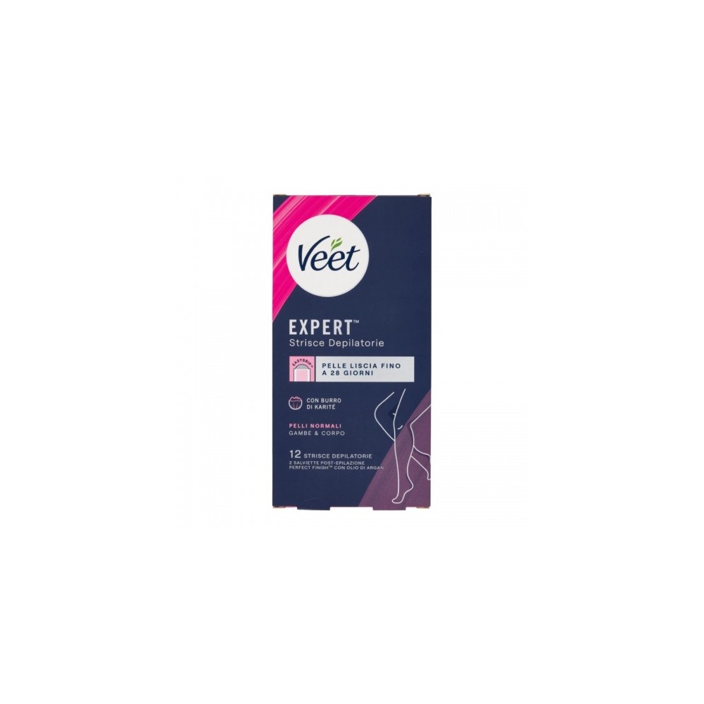 Veet Expert 12 Strisce Depilatorie Corpo Per Pelli Normali 