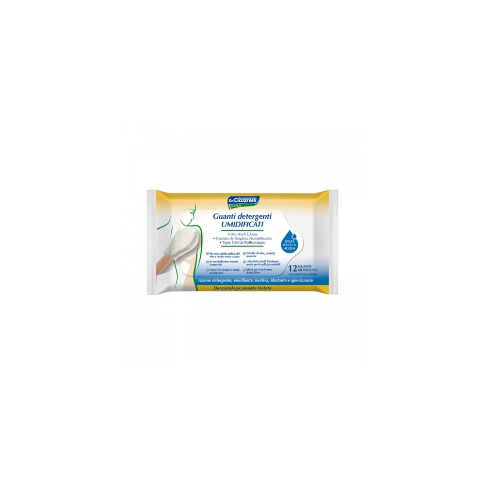 Dottor Ciccarelli Guanti Detergenti Umidificati 12 Guanti Monouso 