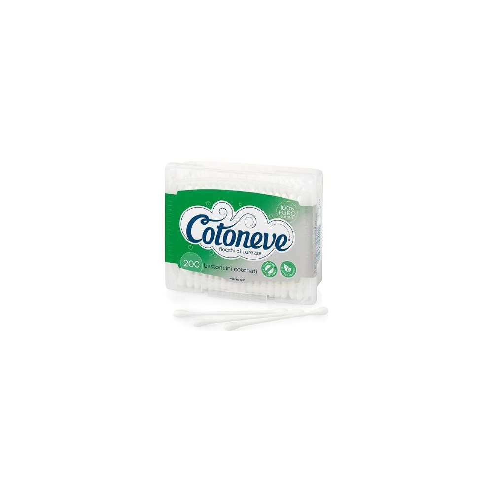 Cotoneve Bastoncini Ovattati In Puro Cotone 1 Confezione 200 Pezzi 