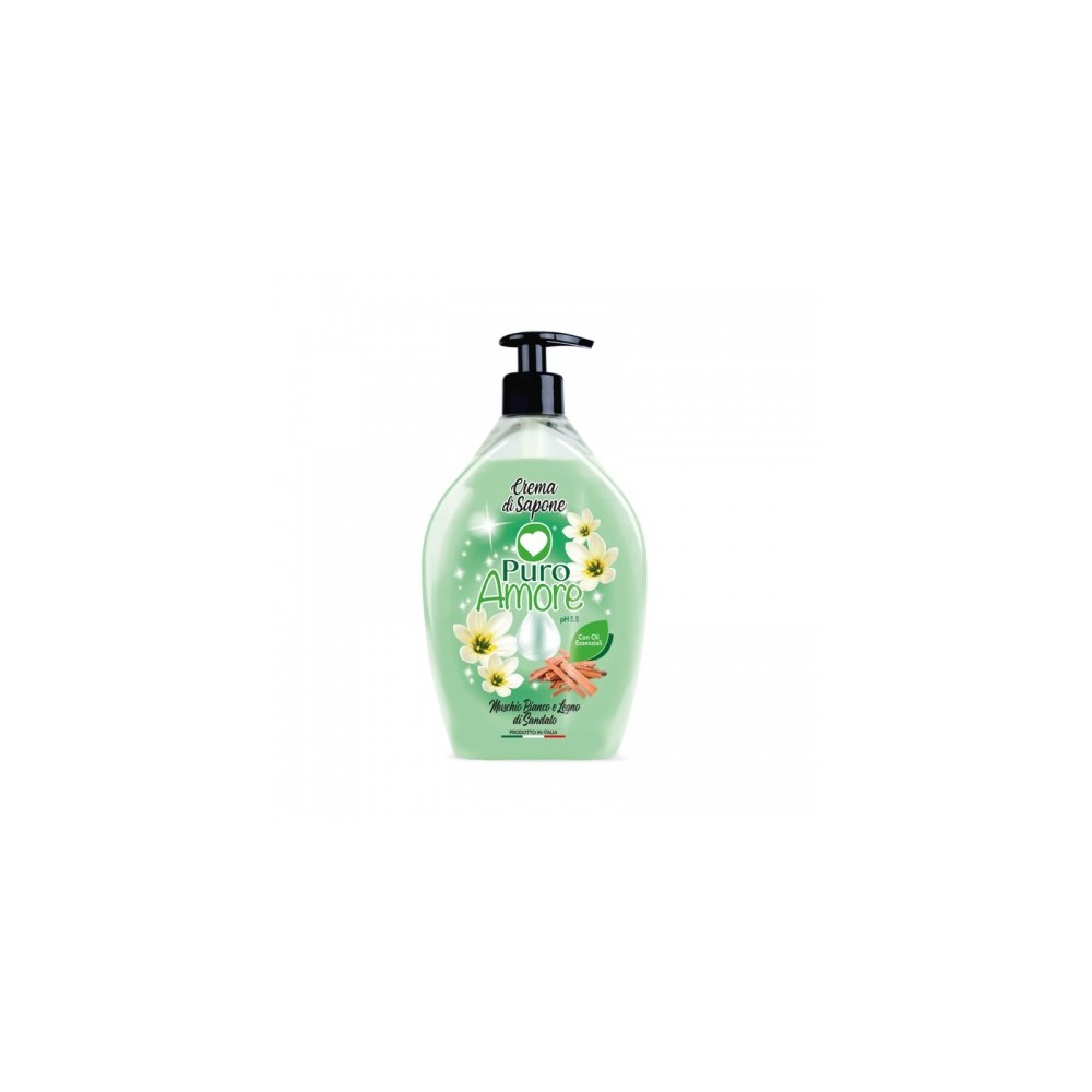 Puro Amore Muschio Bianco E Legno Di Sandalo Crema Di Sapone 750 Ml 