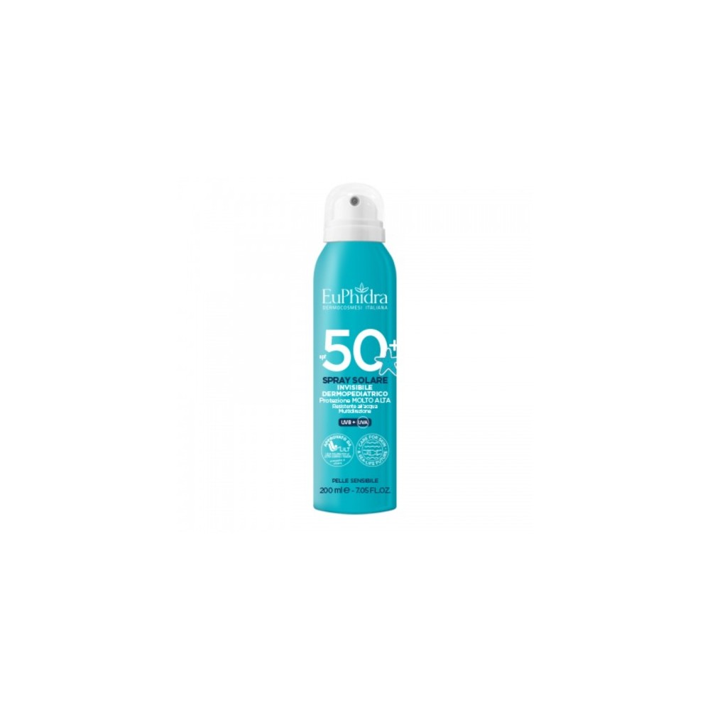 Euphidra Spray Solare Invisibile Dermopediatrico Spf50+ Protezione Bimbi 200 Ml 