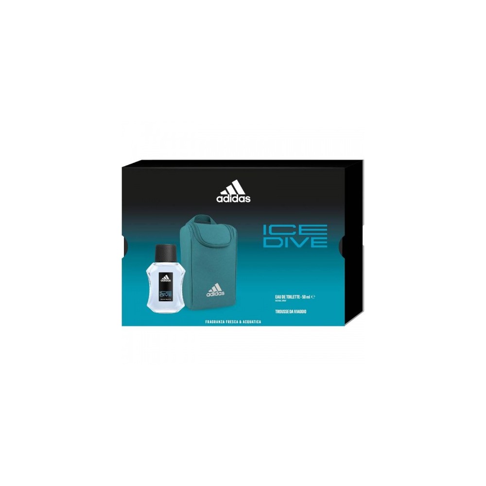 Adidas Cofanetto Ice Dive Eau De Toilette Uomo 100 Ml + Trousse 